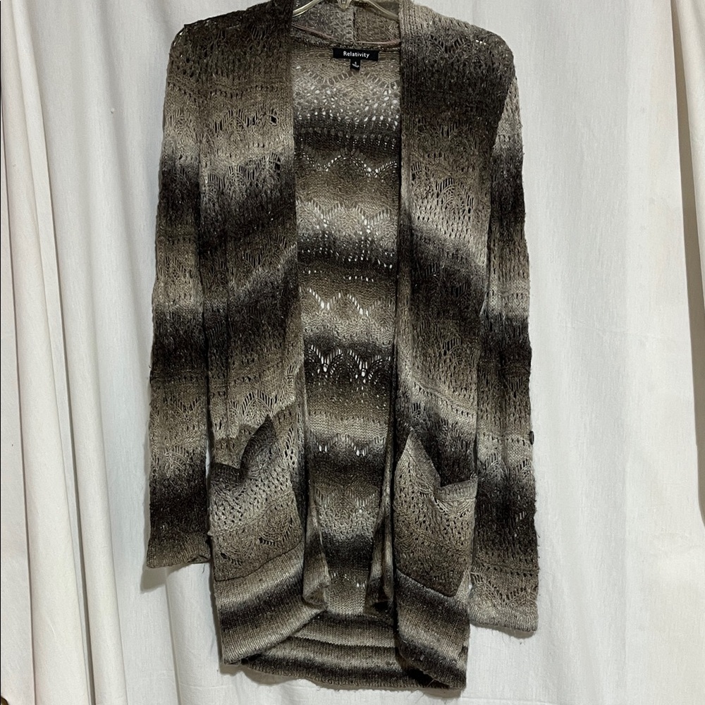 Relativity Women's Ombre Cardigan with pockets  size small